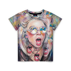 Детская футболка 3D с принтом Девушка в Санкт-Петербурге, 100% гипоаллергенный полиэфир | прямой крой, круглый вырез горловины, длина до линии бедер, чуть спущенное плечо, ткань немного тянется | girl | hipster | style | девушка | искусство | очки | хипстер | хипстеры