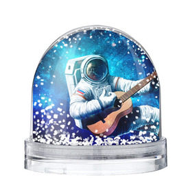 Снежный шар с принтом Космонавт с гитарой в Санкт-Петербурге, Пластик | Изображение внутри шара печатается на глянцевой фотобумаге с двух сторон | гитара