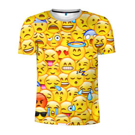 Мужская футболка 3D спортивная с принтом Emoji в Санкт-Петербурге, 100% полиэстер с улучшенными характеристиками | приталенный силуэт, круглая горловина, широкие плечи, сужается к линии бедра | emoji | смайлы | эмоджи