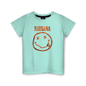 Детская футболка хлопок с принтом Nirvana fire в Санкт-Петербурге, 100% хлопок | круглый вырез горловины, полуприлегающий силуэт, длина до линии бедер | cobain | kurt | nirvana | кобейн | курт | нирвана | рок