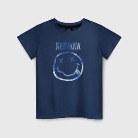 Детская футболка хлопок с принтом Nirvana sky в Санкт-Петербурге, 100% хлопок | круглый вырез горловины, полуприлегающий силуэт, длина до линии бедер | cobain | kurt | nirvana | кобейн | курт | нирвана