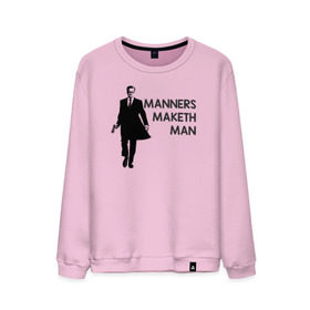Мужской свитшот хлопок с принтом Manners Maketh Man в Санкт-Петербурге, 100% хлопок |  | manners maketh man kingsman кингсман