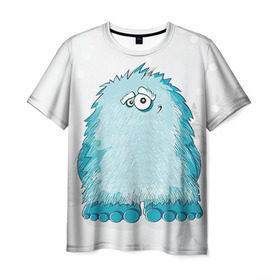 Мужская футболка 3D с принтом Йети в Санкт-Петербурге, 100% полиэфир | прямой крой, круглый вырез горловины, длина до линии бедер | yeti | ети | йети | монстр | монстрик | снежный человек | чудовище