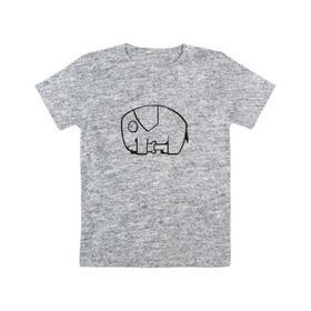 Детская футболка хлопок с принтом самодостаточный слоник в Санкт-Петербурге, 100% хлопок | круглый вырез горловины, полуприлегающий силуэт, длина до линии бедер | Тематика изображения на принте: слон