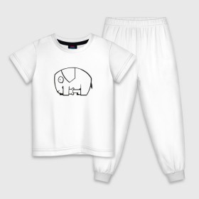 Детская пижама хлопок с принтом самодостаточный слоник в Санкт-Петербурге, 100% хлопок |  брюки и футболка прямого кроя, без карманов, на брюках мягкая резинка на поясе и по низу штанин
 | слон