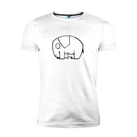 Мужская футболка премиум с принтом самодостаточный слоник в Санкт-Петербурге, 92% хлопок, 8% лайкра | приталенный силуэт, круглый вырез ворота, длина до линии бедра, короткий рукав | слон