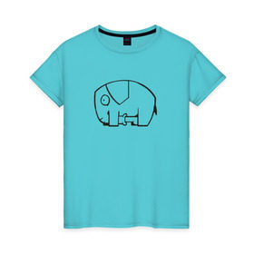 Женская футболка хлопок с принтом самодостаточный слоник в Санкт-Петербурге, 100% хлопок | прямой крой, круглый вырез горловины, длина до линии бедер, слегка спущенное плечо | слон