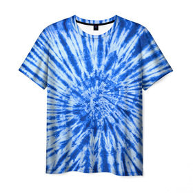 Мужская футболка 3D с принтом Tie dye в Санкт-Петербурге, 100% полиэфир | прямой крой, круглый вырез горловины, длина до линии бедер | tie dye