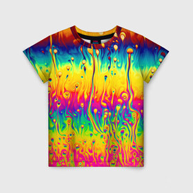 Детская футболка 3D с принтом Tie dye в Санкт-Петербурге, 100% гипоаллергенный полиэфир | прямой крой, круглый вырез горловины, длина до линии бедер, чуть спущенное плечо, ткань немного тянется | tie dye