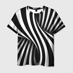Мужская футболка 3D с принтом Оптические иллюзии в Санкт-Петербурге, 100% полиэфир | прямой крой, круглый вырез горловины, длина до линии бедер | глюк | иллюзия | мем | оптика | орнамент | узор