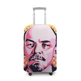 Чехол для чемодана 3D с принтом Поп-арт. Ленин в Санкт-Петербурге, 86% полиэфир, 14% спандекс | двустороннее нанесение принта, прорези для ручек и колес | lenin | ильич | ленин | поп арт | ретро | ссср | товарищ