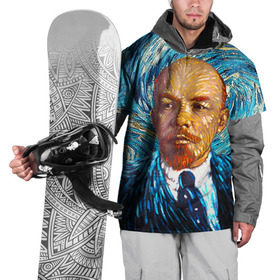 Накидка на куртку 3D с принтом Ленин по мотивам Ван Гога в Санкт-Петербурге, 100% полиэстер |  | lenin | ван гог | ильич | ленин | ретро | ссср | товарищ