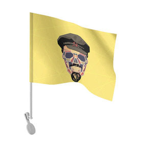 Флаг для автомобиля с принтом Полигональный череп Ленина в Санкт-Петербурге, 100% полиэстер | Размер: 30*21 см | lenin | ильич | ленин | полигональный череп | ретро | ссср | товарищ | череп