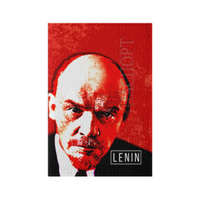 Обложка для паспорта матовая кожа Ленин купить в Санкт-Петербурге