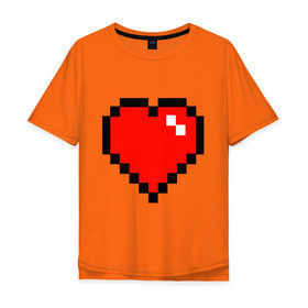 Мужская футболка хлопок Oversize с принтом Minecraft сердце в Санкт-Петербурге, 100% хлопок | свободный крой, круглый ворот, “спинка” длиннее передней части | Тематика изображения на принте: minecraft | minecraft сердцесердце | игра | майнкрафт.