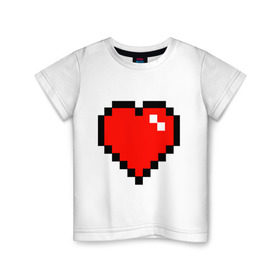 Детская футболка хлопок с принтом Minecraft сердце в Санкт-Петербурге, 100% хлопок | круглый вырез горловины, полуприлегающий силуэт, длина до линии бедер | Тематика изображения на принте: minecraft | minecraft сердцесердце | игра | майнкрафт.