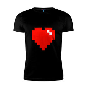 Мужская футболка премиум с принтом Minecraft сердце в Санкт-Петербурге, 92% хлопок, 8% лайкра | приталенный силуэт, круглый вырез ворота, длина до линии бедра, короткий рукав | minecraft | minecraft сердцесердце | игра | майнкрафт.