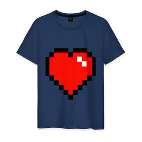 Мужская футболка хлопок с принтом Minecraft сердце в Санкт-Петербурге, 100% хлопок | прямой крой, круглый вырез горловины, длина до линии бедер, слегка спущенное плечо. | minecraft | minecraft сердцесердце | игра | майнкрафт.