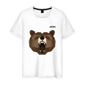 Мужская футболка хлопок с принтом Медведь Plan B №1 (черный) в Санкт-Петербурге, 100% хлопок | прямой крой, круглый вырез горловины, длина до линии бедер, слегка спущенное плечо. | 