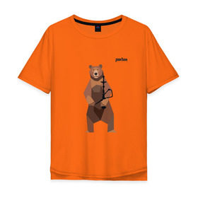Мужская футболка хлопок Oversize с принтом Медведь Plan B №2 (чёрный) в Санкт-Петербурге, 100% хлопок | свободный крой, круглый ворот, “спинка” длиннее передней части | Тематика изображения на принте: planb | кальян | медведь | на макете изображен бурый медведь с кальяном | планб