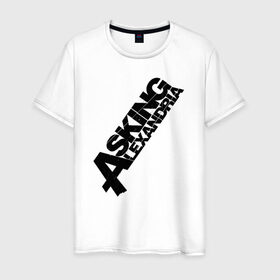 Мужская футболка хлопок с принтом Asking Alexandria Logo в Санкт-Петербурге, 100% хлопок | прямой крой, круглый вырез горловины, длина до линии бедер, слегка спущенное плечо. | asking alexandria