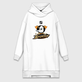 Платье-худи хлопок с принтом Anaheim Ducks (Black) в Санкт-Петербурге,  |  | anaheim ducks | nhl | спорт | хоккей