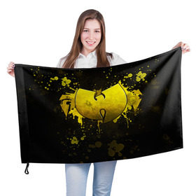 Флаг 3D с принтом Wu-Tang Clan в Санкт-Петербурге, 100% полиэстер | плотность ткани — 95 г/м2, размер — 67 х 109 см. Принт наносится с одной стороны | хип хоп