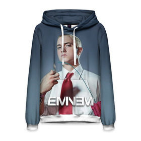 Мужская толстовка 3D с принтом Eminem в Санкт-Петербурге, 100% полиэстер | двухслойный капюшон со шнурком для регулировки, мягкие манжеты на рукавах и по низу толстовки, спереди карман-кенгуру с мягким внутренним слоем. | Тематика изображения на принте: eminem | music | rap | музыка | реп | эминем