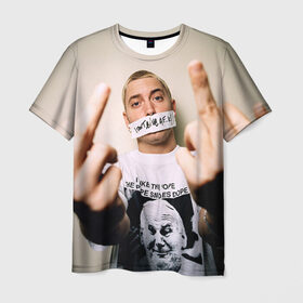 Мужская футболка 3D с принтом Eminem в Санкт-Петербурге, 100% полиэфир | прямой крой, круглый вырез горловины, длина до линии бедер | eminem | music | rap | музыка | реп | эминем