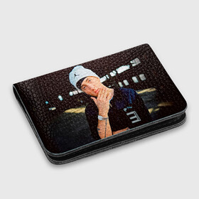 Картхолдер с принтом с принтом Eminem в Санкт-Петербурге, натуральная матовая кожа | размер 7,3 х 10 см; кардхолдер имеет 4 кармана для карт; | eminem | music | rap | музыка | реп | эминем