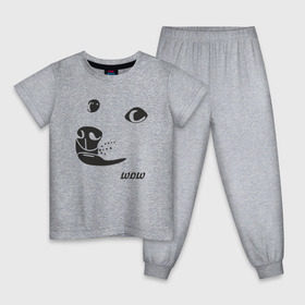 Детская пижама хлопок с принтом doge wow в Санкт-Петербурге, 100% хлопок |  брюки и футболка прямого кроя, без карманов, на брюках мягкая резинка на поясе и по низу штанин
 | doge wow собака воу вау дог
