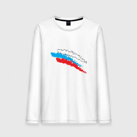 Мужской лонгслив хлопок с принтом Россия в Санкт-Петербурге, 100% хлопок |  | герб | национальный | патриот | россия | флаг | я русский