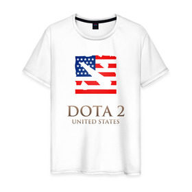 Мужская футболка хлопок с принтом Dota 2 - USA в Санкт-Петербурге, 100% хлопок | прямой крой, круглый вырез горловины, длина до линии бедер, слегка спущенное плечо. | Тематика изображения на принте: 