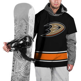 Накидка на куртку 3D с принтом Anaheim Ducks Selanne в Санкт-Петербурге, 100% полиэстер |  | Тематика изображения на принте: anaheim ducks selanne | nhl | спорт | хоккей