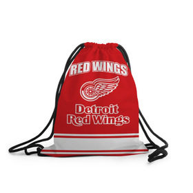 Рюкзак-мешок 3D с принтом Detroit red wings в Санкт-Петербурге, 100% полиэстер | плотность ткани — 200 г/м2, размер — 35 х 45 см; лямки — толстые шнурки, застежка на шнуровке, без карманов и подкладки | detroit red wings | nhl | спорт | хоккей