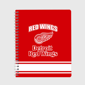 Тетрадь с принтом Detroit red wings в Санкт-Петербурге, 100% бумага | 48 листов, плотность листов — 60 г/м2, плотность картонной обложки — 250 г/м2. Листы скреплены сбоку удобной пружинной спиралью. Уголки страниц и обложки скругленные. Цвет линий — светло-серый
 | detroit red wings | nhl | спорт | хоккей