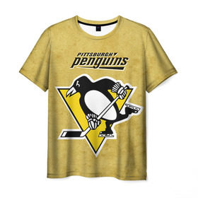 Мужская футболка 3D с принтом Pittsburgh Pinguins в Санкт-Петербурге, 100% полиэфир | прямой крой, круглый вырез горловины, длина до линии бедер | nhl | pittsburgh pinguins | спорт | хоккей