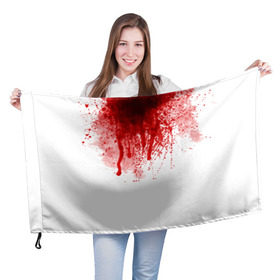 Флаг 3D с принтом Кровь в Санкт-Петербурге, 100% полиэстер | плотность ткани — 95 г/м2, размер — 67 х 109 см. Принт наносится с одной стороны | halloween | без головы | кровь | праздник | тыква | хэллоуин