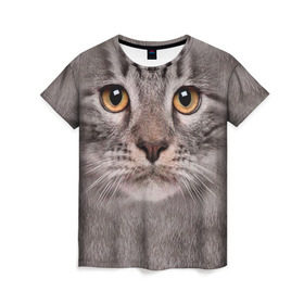 Женская футболка 3D с принтом Котик в Санкт-Петербурге, 100% полиэфир ( синтетическое хлопкоподобное полотно) | прямой крой, круглый вырез горловины, длина до линии бедер | животное | киса | кот | котик | кошка