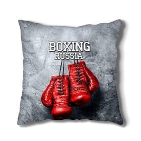 Подушка 3D с принтом Boxing в Санкт-Петербурге, наволочка – 100% полиэстер, наполнитель – холлофайбер (легкий наполнитель, не вызывает аллергию). | состоит из подушки и наволочки. Наволочка на молнии, легко снимается для стирки | boxing | boxing russia | бокс | боксер | перчатки