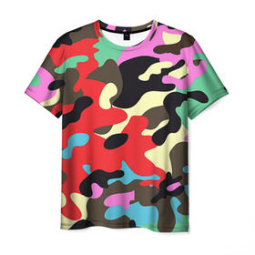 Мужская футболка 3D с принтом Камуфляж в Санкт-Петербурге, 100% полиэфир | прямой крой, круглый вырез горловины, длина до линии бедер | army | military | армия | камуфляж