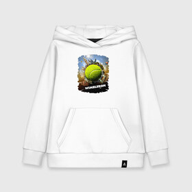 Детская толстовка хлопок с принтом Уимблдон (Wimbledon) в Санкт-Петербурге, 100% хлопок | Круглый горловой вырез, эластичные манжеты, пояс, капюшен | wimbledon | англия | большой теннис | великобритания | теннисный мяч | уимблдон
