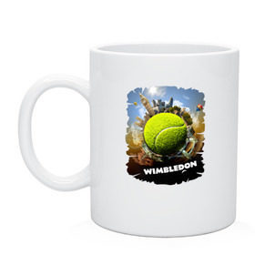 Кружка с принтом Уимблдон (Wimbledon) в Санкт-Петербурге, керамика | объем — 330 мл, диаметр — 80 мм. Принт наносится на бока кружки, можно сделать два разных изображения | wimbledon | англия | большой теннис | великобритания | теннисный мяч | уимблдон