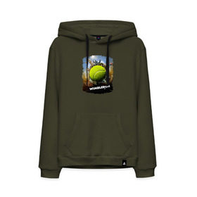Мужская толстовка хлопок с принтом Уимблдон (Wimbledon) в Санкт-Петербурге, френч-терри, мягкий теплый начес внутри (100% хлопок) | карман-кенгуру, эластичные манжеты и нижняя кромка, капюшон с подкладом и шнурком | wimbledon | англия | большой теннис | великобритания | теннисный мяч | уимблдон