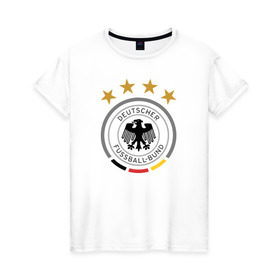 Женская футболка хлопок с принтом Сборная Германии в Санкт-Петербурге, 100% хлопок | прямой крой, круглый вырез горловины, длина до линии бедер, слегка спущенное плечо | germany | германия
