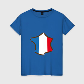 Женская футболка хлопок с принтом Сборная Франции в Санкт-Петербурге, 100% хлопок | прямой крой, круглый вырез горловины, длина до линии бедер, слегка спущенное плечо | 
