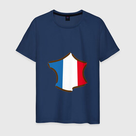 Мужская футболка хлопок с принтом Сборная Франции в Санкт-Петербурге, 100% хлопок | прямой крой, круглый вырез горловины, длина до линии бедер, слегка спущенное плечо. | 