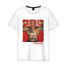 Мужская футболка хлопок с принтом Джефф Монсон в Санкт-Петербурге, 100% хлопок | прямой крой, круглый вырез горловины, длина до линии бедер, слегка спущенное плечо. | ufc