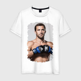 Мужская футболка хлопок с принтом Luke Rockhold (MMA) в Санкт-Петербурге, 100% хлопок | прямой крой, круглый вырез горловины, длина до линии бедер, слегка спущенное плечо. | ufc