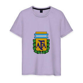 Мужская футболка хлопок с принтом Сборная Аргентины в Санкт-Петербурге, 100% хлопок | прямой крой, круглый вырез горловины, длина до линии бедер, слегка спущенное плечо. | argentina | аргентина | сборная аргентина | футбол